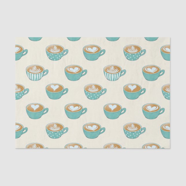 Papel De Seda Arte latina em canecas de café azul (Frente )