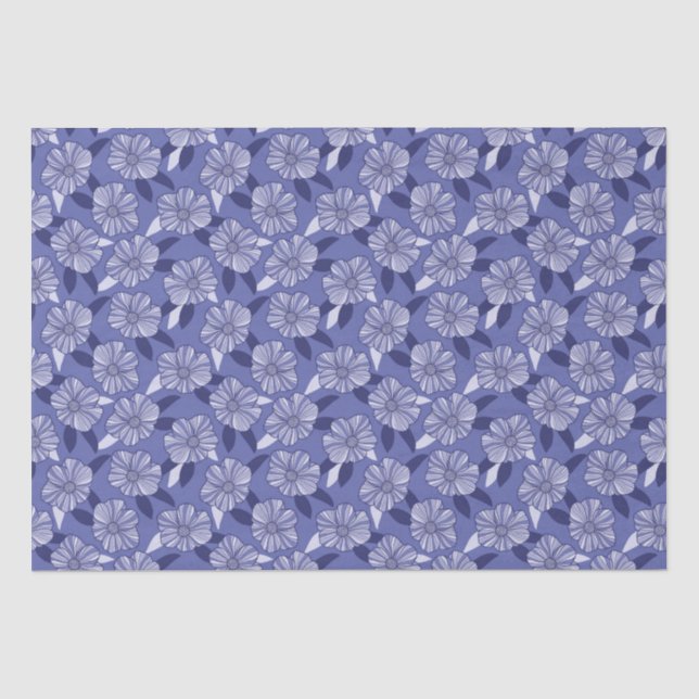 Papel De Seda Arte Linear Floral Vinca (Frente )