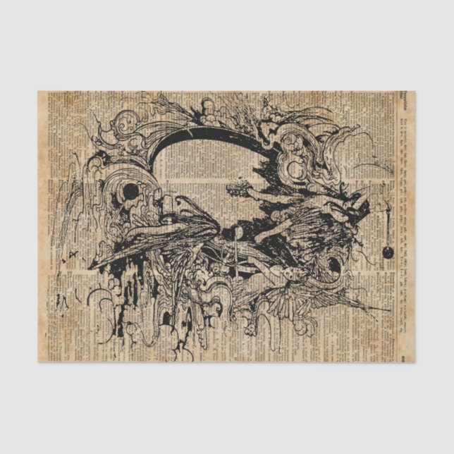 Papel De Seda Arte mágica da tinta da antiguidade da ilustração (Frente )