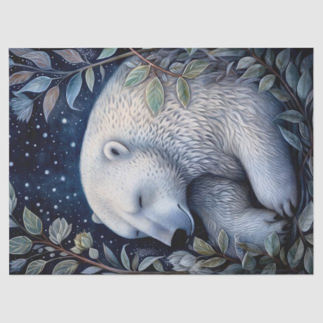 Papel De Seda Arte Mística Polar Bear Boho (Frente )