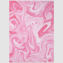 Papel De Seda Arte Moderna de Redemoinho de Tinta Rosa Divertida