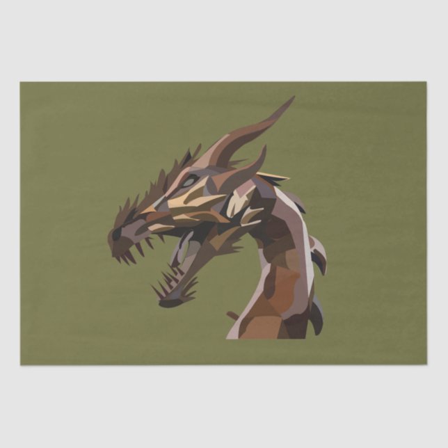 Papel De Seda Arte Moderna do Dragão Abstrato (Frente )