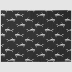 Papel De Seda Arte Náutica Design de Tubarões Negros