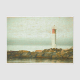 Papel De Seda Arte Náutica Vintage Red Green Lighthouse