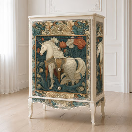 Papel De Seda Arte Nova Botânica Unicórnio Vintage