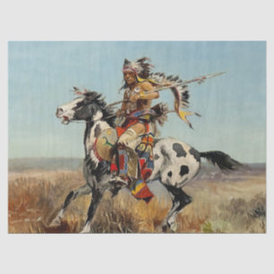 Papel De Seda Arte Ocidental “Dakota Chief” por Charles M Russel