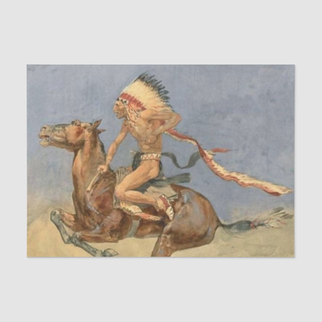 Papel De Seda Arte Ocidental de Frederic Remington “Dança de Gue (Frente )