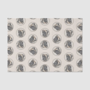 Papel De Seda Arte Original para Cachorros de Pintura Mastiff In