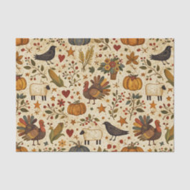 Papel De Seda Arte popular primitiva de Ação de Graças