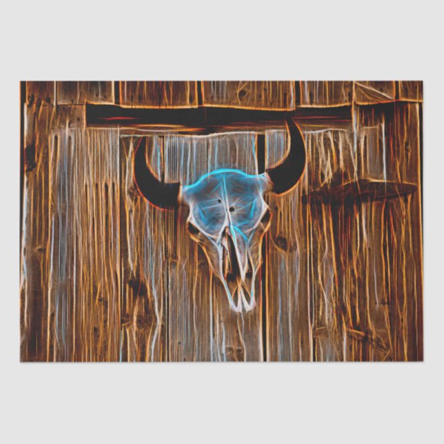 Papel De Seda Arte Surreal do Casco Russo Western Bull (Frente )