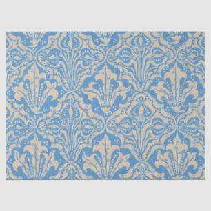 Papel De Seda Arte Vintage de Sementes e Flores Azuis de Walter