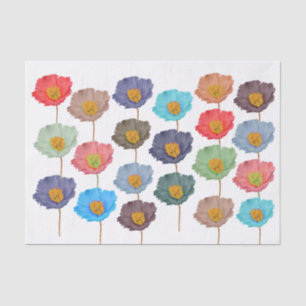 Papel De Seda Artefactos de decodificação floral com aquarela pi