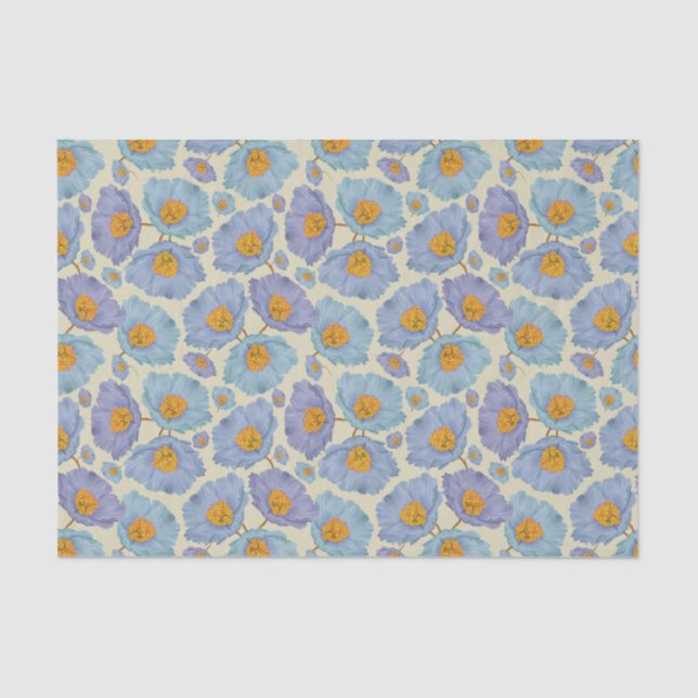 Papel De Seda Artefactos de decodificação floral com aquarela pi (Frente )