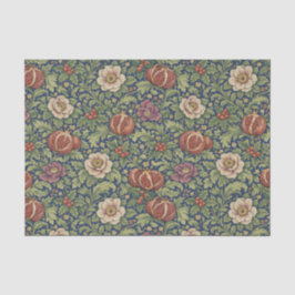 Papel De Seda Artes e Ofícios Azul Marinho Floral Romã