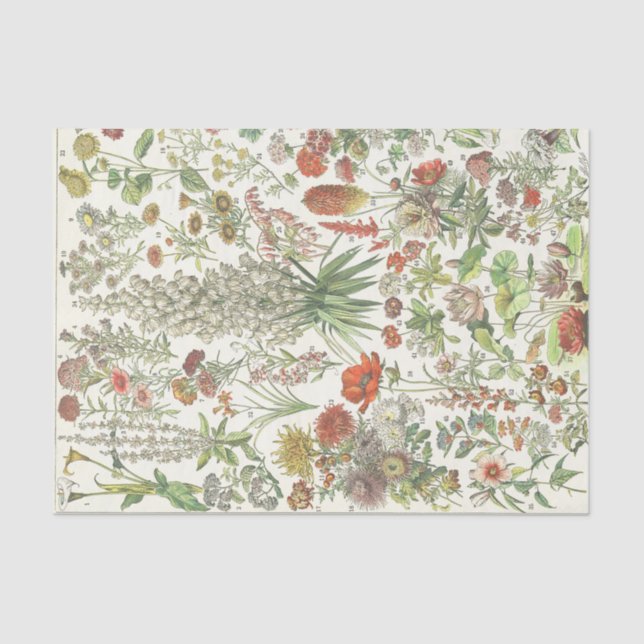 Papel De Seda Artesanato antigo floral de decodificação" (Frente )