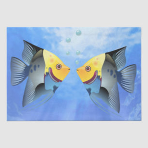 Papel De Seda Artesanato de Decoupage de Peixes Tropicais