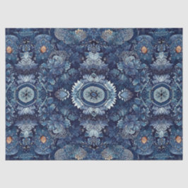 Papel De Seda Artesanato de Disco Floral Indigo Denim Bloom