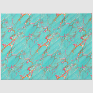 Papel De Seda Artesanato de dissociação da turquesa azul-marmore