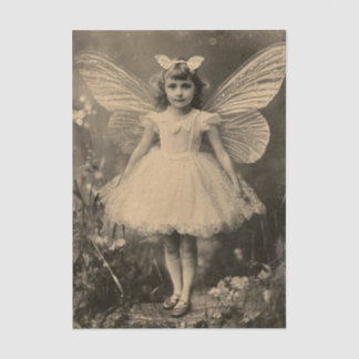 Papel De Seda Artesanato de Fada Borboleta Sépia Antiga