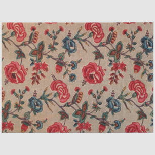 Papel De Seda Artesanato de Padrão Floral Nouveau de Arte Botâni