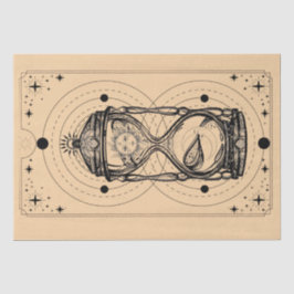 Papel De Seda Artesanato de tarô de ampulheta de vidro solar
