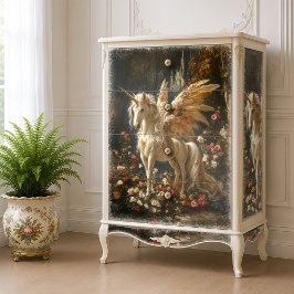 Papel De Seda Artesanato de Unicórnio Cavalo Fada Empenado Boho