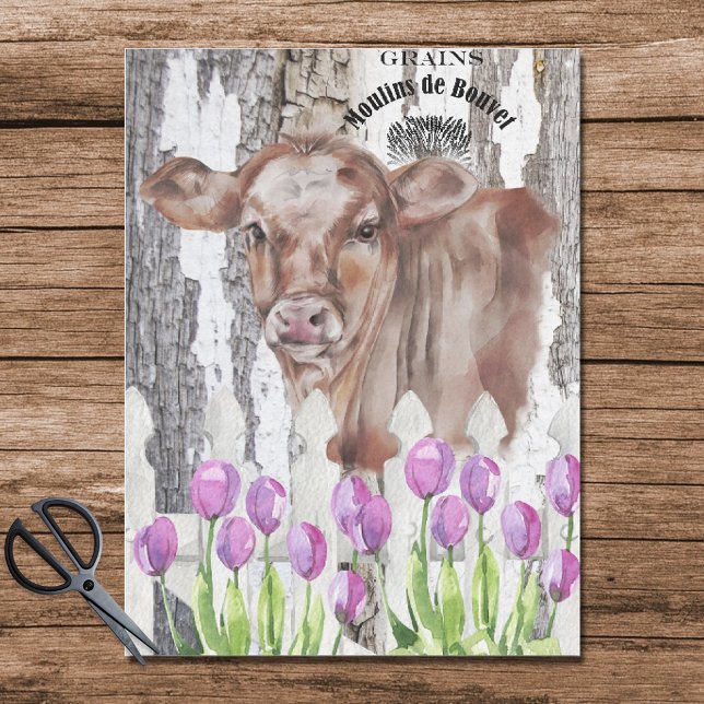 Papel De Seda Artesanato de Vaca de Fazenda Floral da França (Criador carregado)