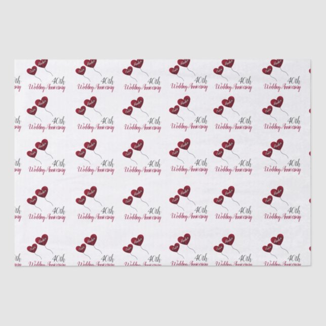 Papel De Seda Artigo de aniversário de casamento de ruby (Frente )