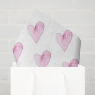 Papel De Seda Artisan Sweet Heart Pink Watercolor Pink Love