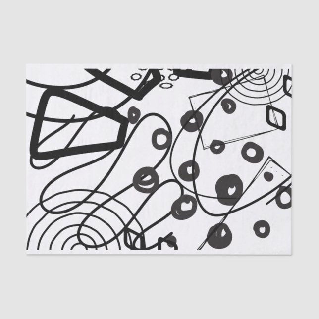 Papel De Seda Artista Black White Large Circle Texture (Frente )