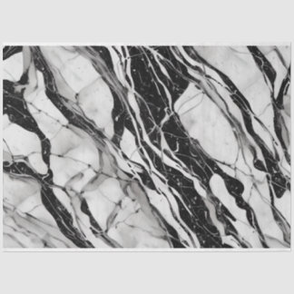 Papel De Seda Artista Preto Branco Grande Abstrato Marble 1a