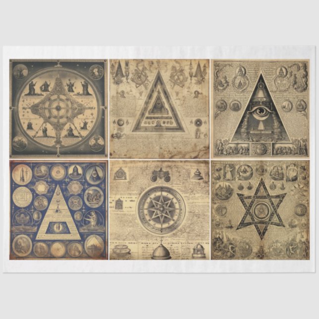 Papel De Seda Artistas e Artesões Testemunhas Ocultas Místicas (Frente )