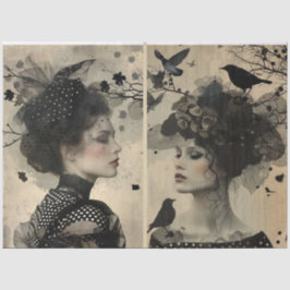 Papel De Seda Artistas Misturam Imprensa Negra Creme Rostos Gran