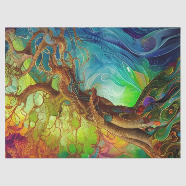 Papel De Seda Árvore da Vida Bejeweled (Frente )