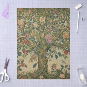 Papel De Seda Árvore da Vida de William Morris Vintage Pré-Rafae