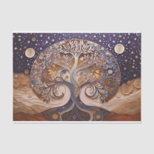 Papel De Seda Árvore da Vida, Fusão do Universo e da Natureza
