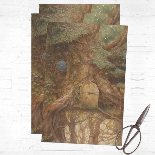 Papel De Seda Árvore de Conto de Fadas (Fairytale tissue paper for crafts or gift wrapping)