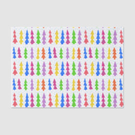 Papel De Seda Árvore de Natal Colorida Pop Art