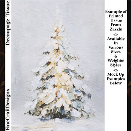 Papel De Seda Árvore de Natal com Neve de Inverno, Decoupage Tex
