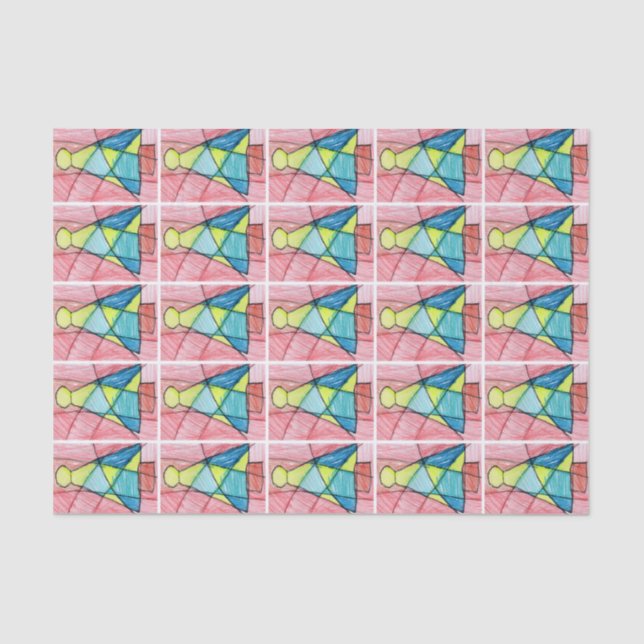 Papel De Seda Árvore de Natal do vitral (Frente )