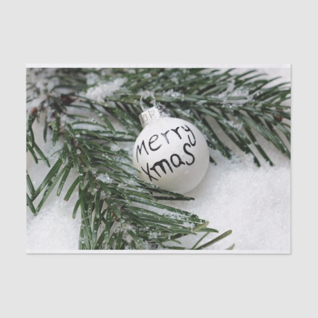 Papel De Seda Árvore De Natal E Bola (Frente )