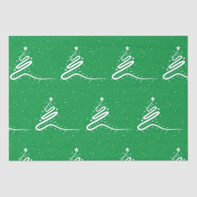 Papel De Seda Árvore de Natal e queda de neve (Frente )