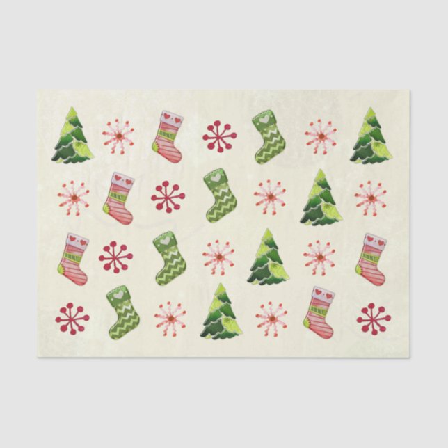 Papel De Seda Árvore de Natal e Whimsey (Frente )
