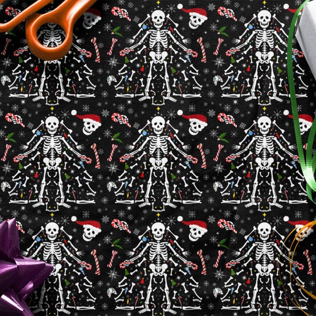 Papel De Seda Árvore de Natal Esqueleto Padrão (Criador carregado)