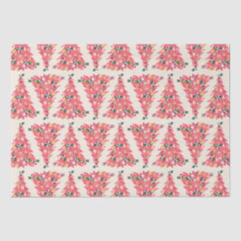 Papel De Seda árvore de natal festiva moderna de cor brilhante