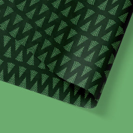 Papel De Seda Árvore de Natal Geométrico Escuro Verde