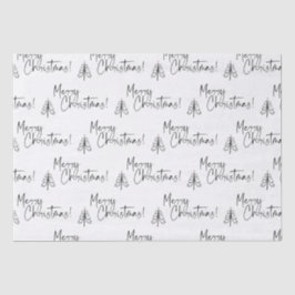 Papel De Seda Árvore de Natal Preta Branca