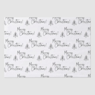 Papel De Seda Árvore de Natal Preta Branca