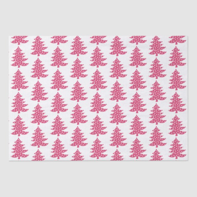 Papel De Seda Árvore de Natal rosa (Frente )