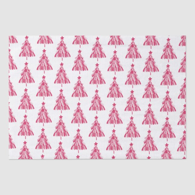 Papel De Seda Árvore de Natal rosa das festas de Natal (Frente )